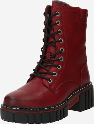 MUSTANG Lace-up bootie in Red: front