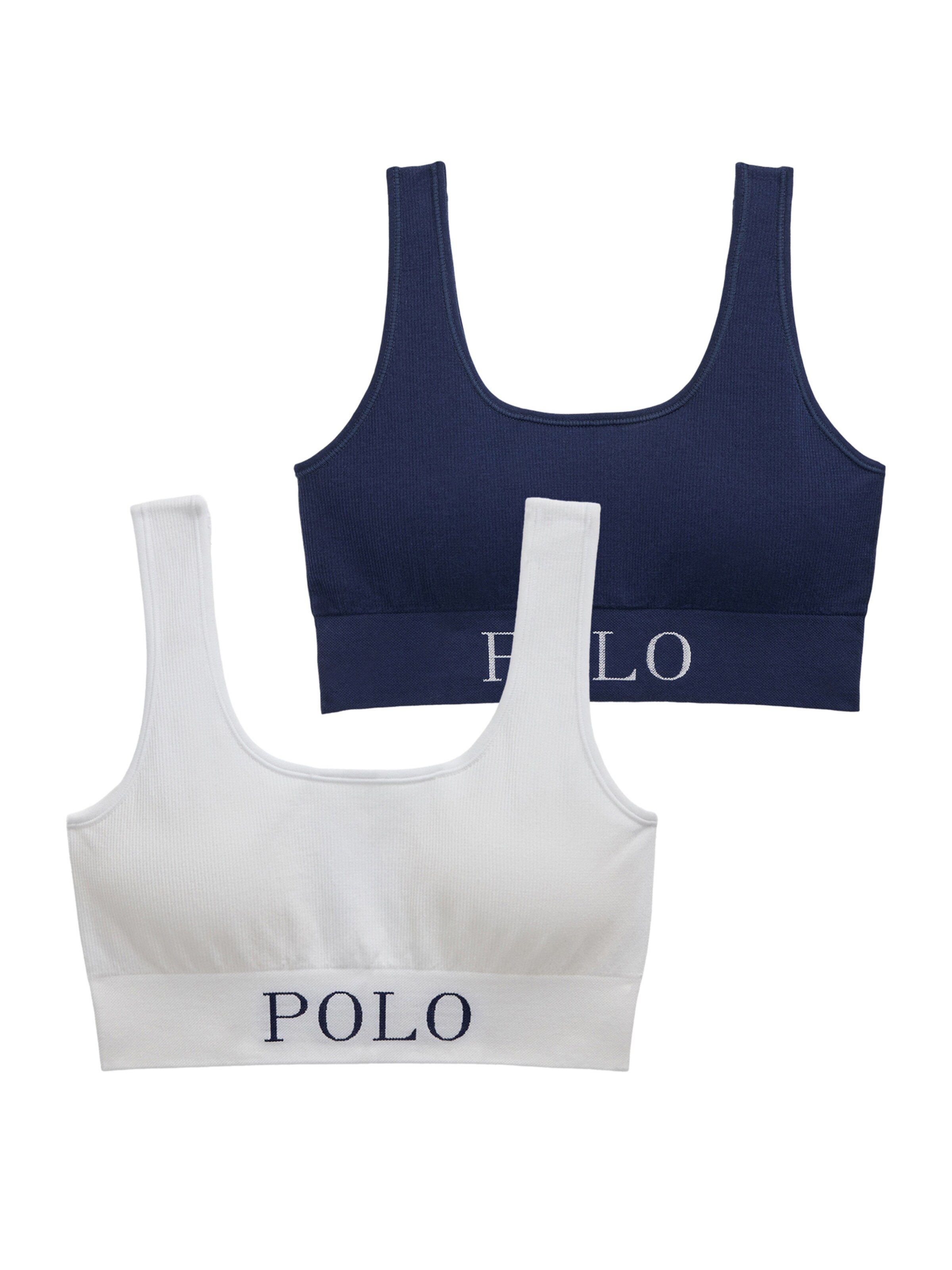 Polo Ralph Lauren Bustier Bustier ' Ribbed Seamless ' in Blau: Vorderseite
