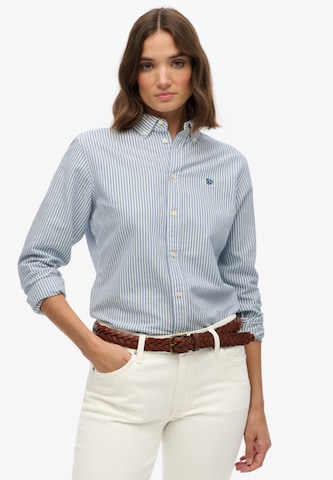 Superdry Blouse 'Oxford' in Blauw: voorkant