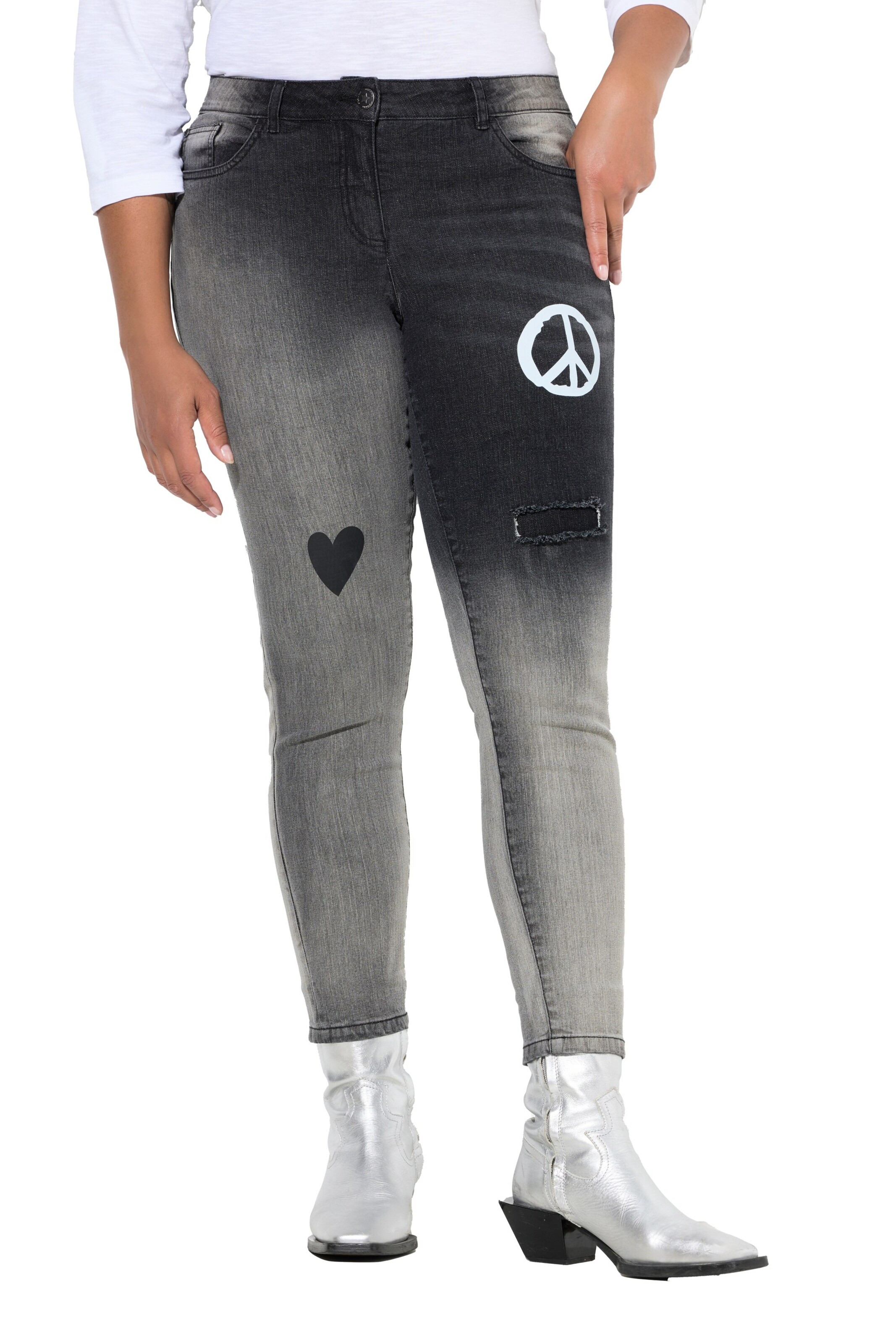 Angel of Style Slimfit Jeans in Zwart: voorkant