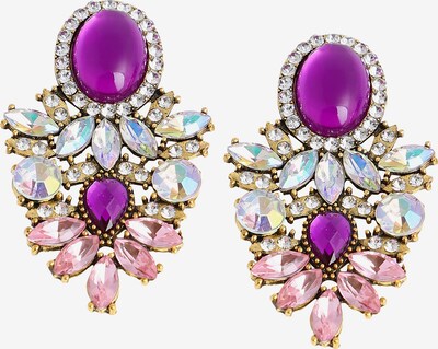 SOHI Boucles d'oreilles en or / prune / violet foncé / transparent, Vue avec produit