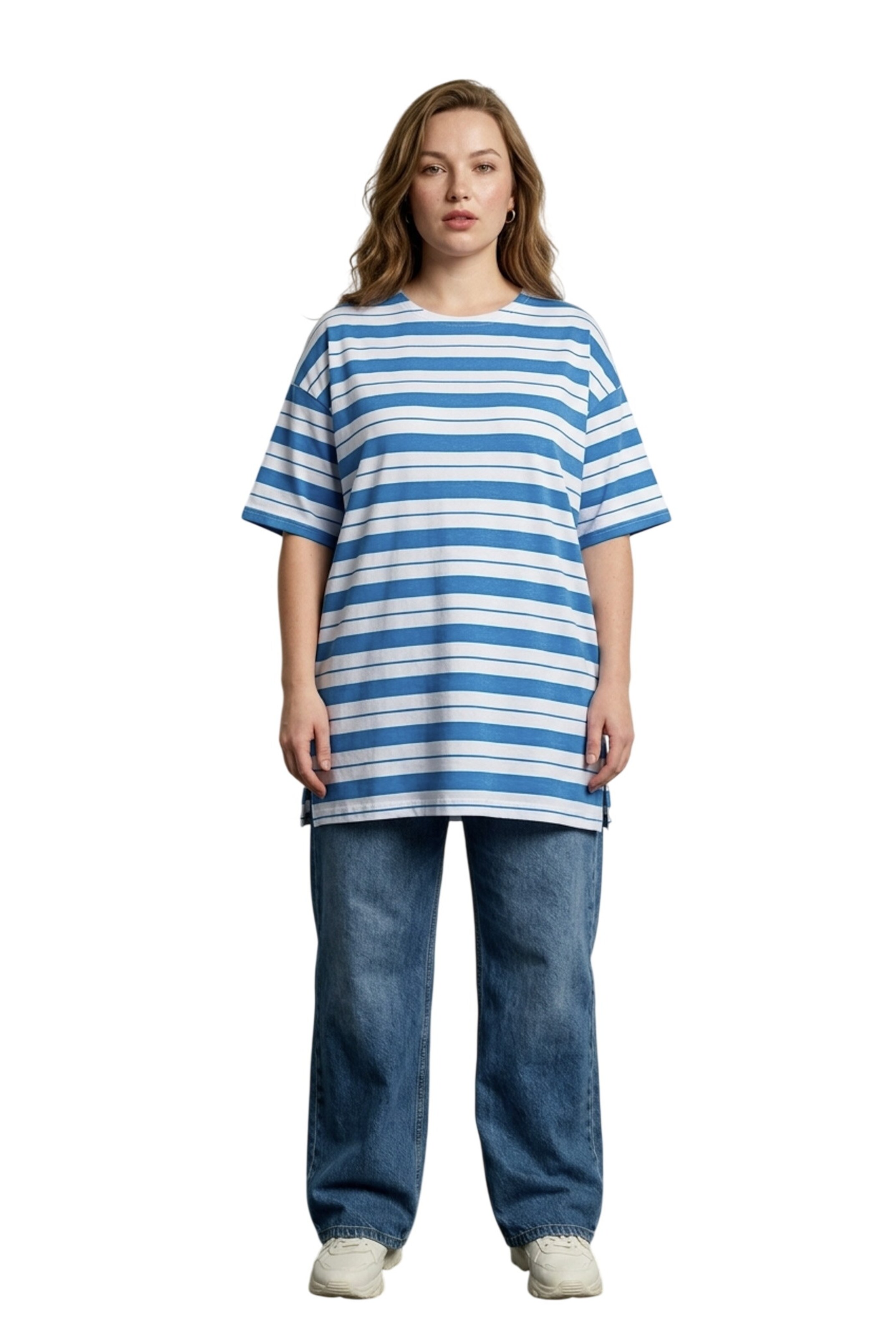 T-shirt Stil Diva en bleu : devant