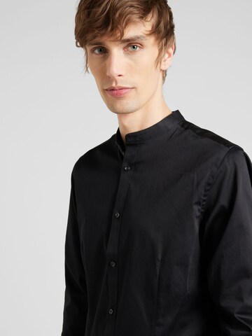 JACK & JONES Slim fit Button Up Shirt 'JPRBLAPARMA' in Black