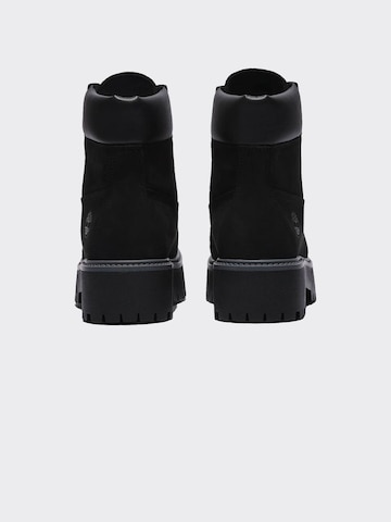 TIMBERLAND Veterlaarzen 'TB0A5SAHW021 STONE STREET MID LACE UP BOOT BLACK FULL GRAIN' in Zwart