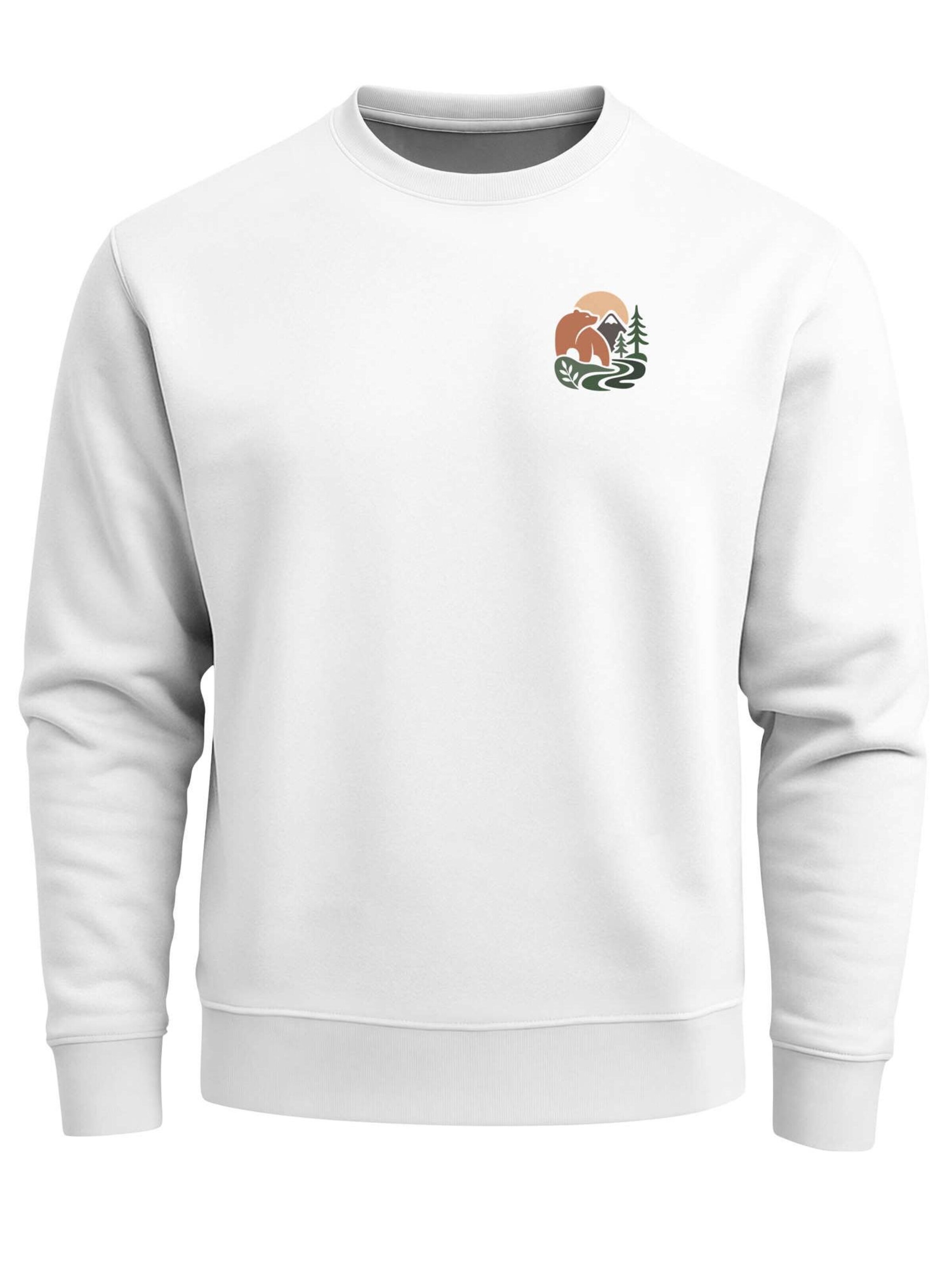 Neverless Sweatshirt 'Nature Adventure' in White: front