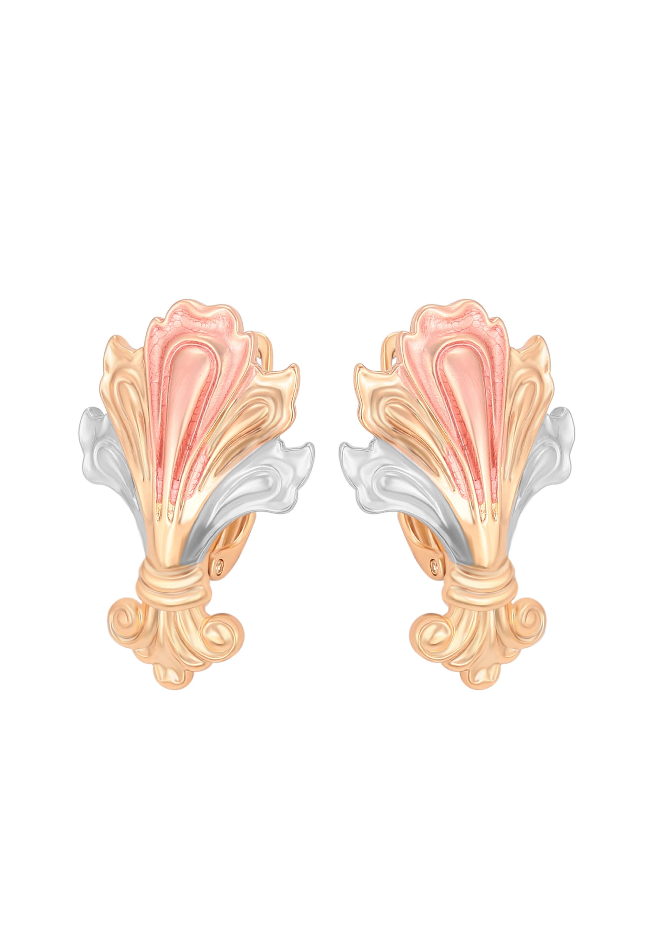 Boucles d'oreilles faina en or : devant