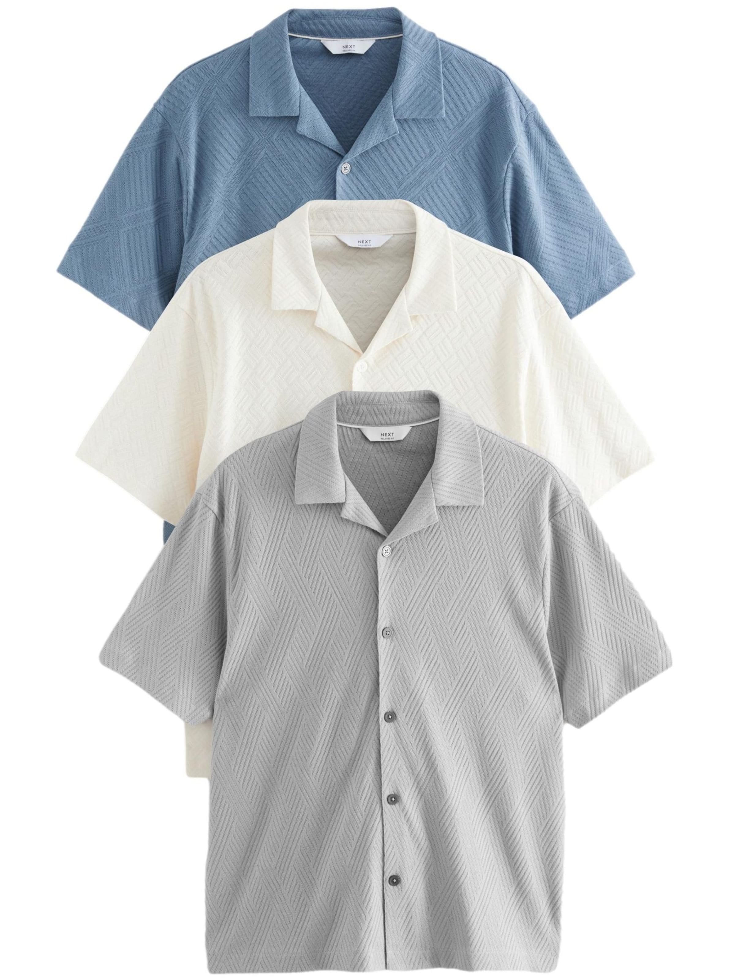 Next Overhemd in de kleur Smoky blue / Rookgrijs / Donkergrijs / Wit, Productweergave