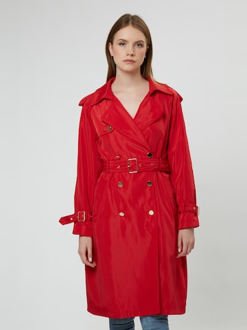 Manteau mi-saison Influencer en rouge : devant