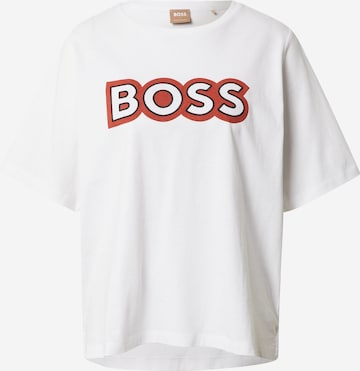 BOSS Orange - Camisa 'Ekrisp' em branco: frente