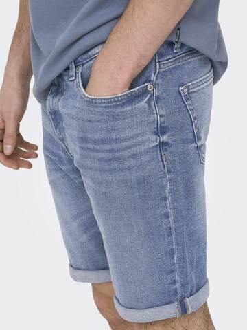 Only & Sons Slimfit Shorts 'Ply' in Blau