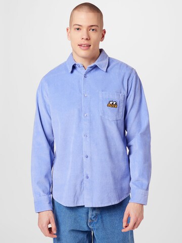 Obey Regular fit Button Up Shirt 'Peter Woven' in Blue: front