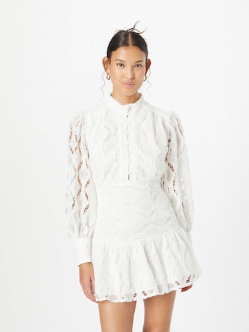 Robe-chemise 'REMY' Bardot en blanc : devant