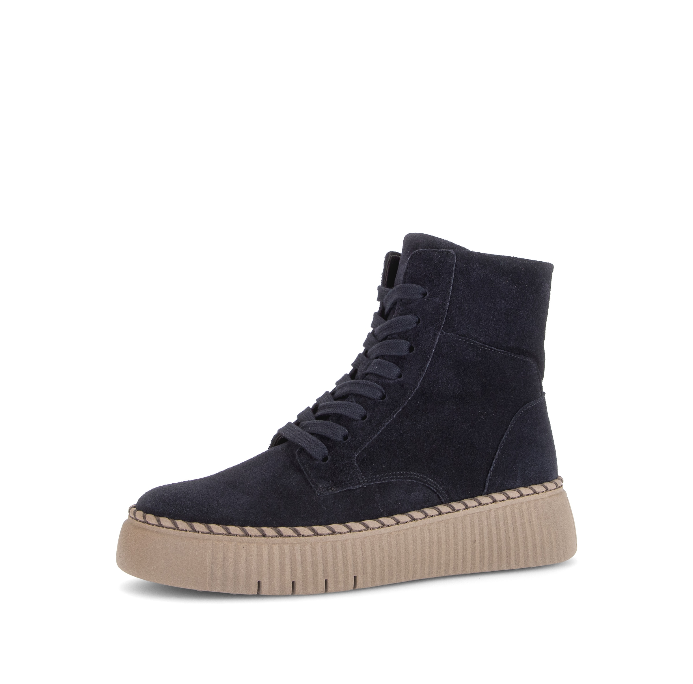 GABOR Lace-Up Ankle Boots in Blue: front