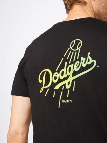 NEW ERA T-Shirt 'Los Angeles Dodgers Neon' in Schwarz