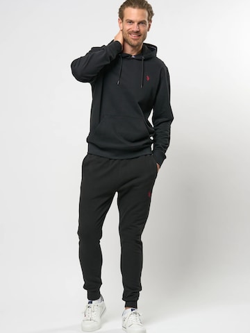 Effilé Pantalon 'Ashlar' U.S. POLO ASSN. en noir : devant