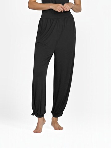 CURARE Yogawear Loosefit Sporthose 'Wide Pants Loops - Black'‌‌‌‌‌‌‌‌ in Schwarz