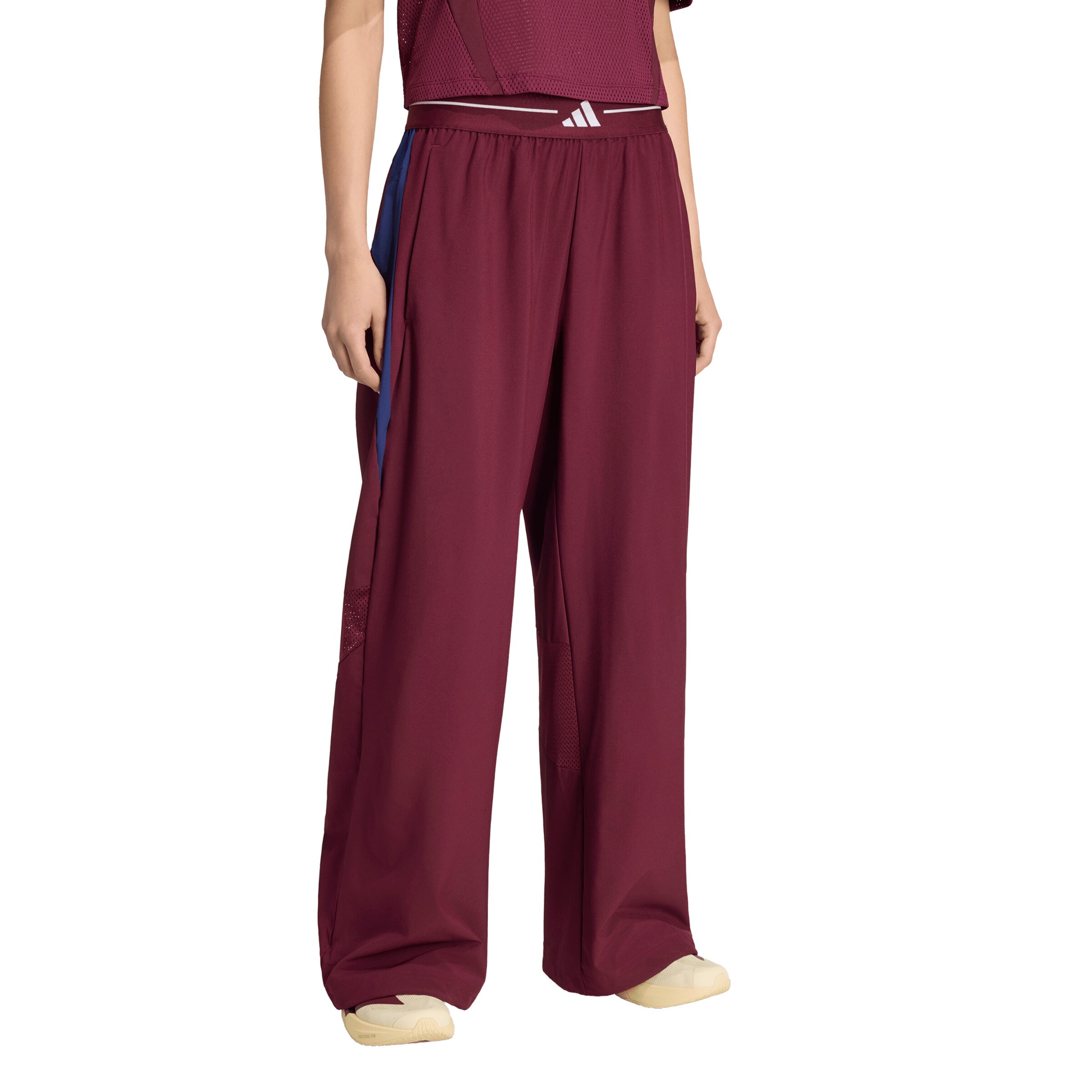 ADIDAS PERFORMANCEWide Leg/ Široke nogavice Sportske hlače 'Hyperglam' - crvena boja: prednji dio