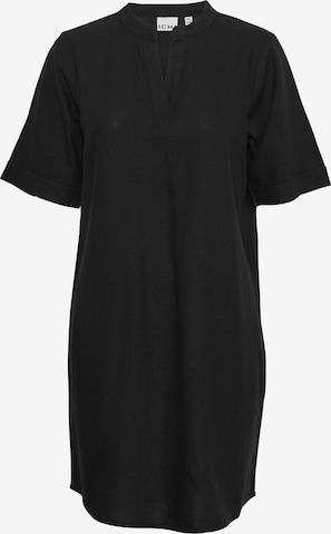 ICHI Shirt Dress 'LINO' in Black: front