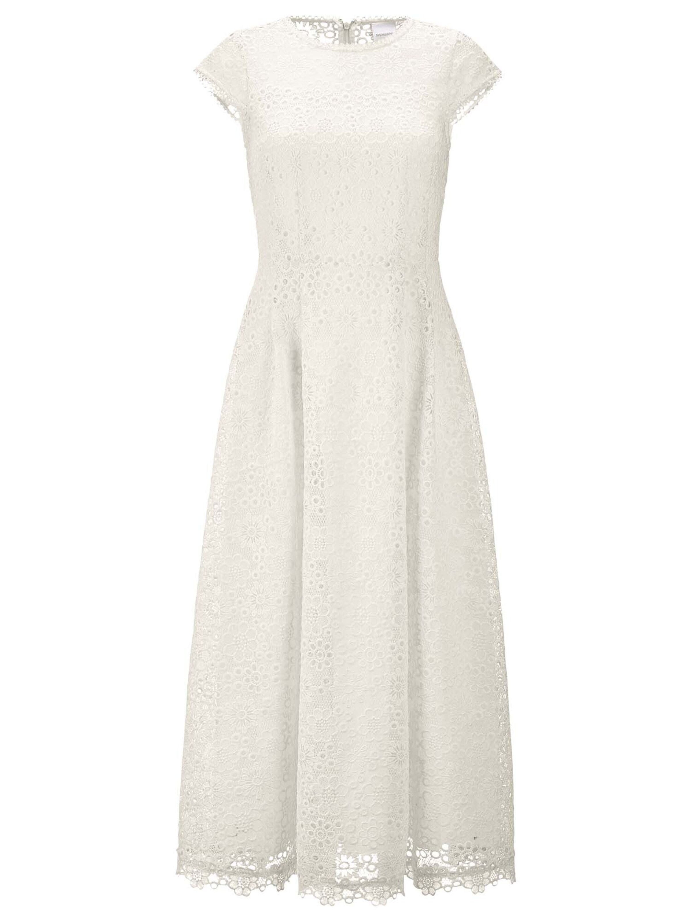 Robe de cocktail MADELEINE en blanc : devant