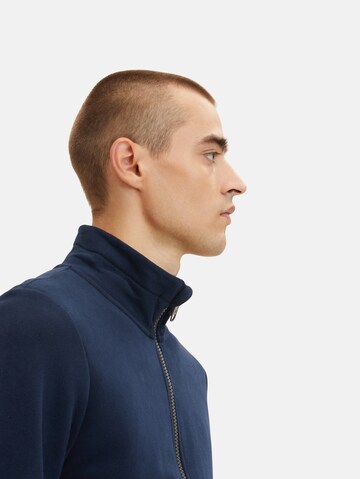 TOM TAILOR Zip-Up Hoodie in Blue