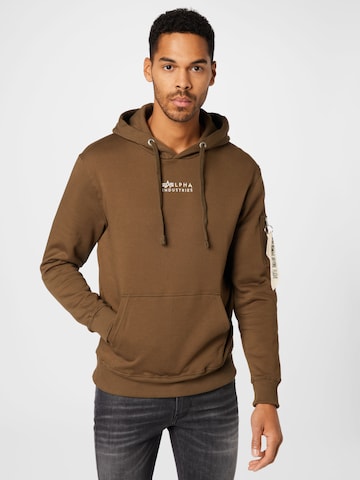 ALPHA INDUSTRIES Mikina – hnědá: přední strana