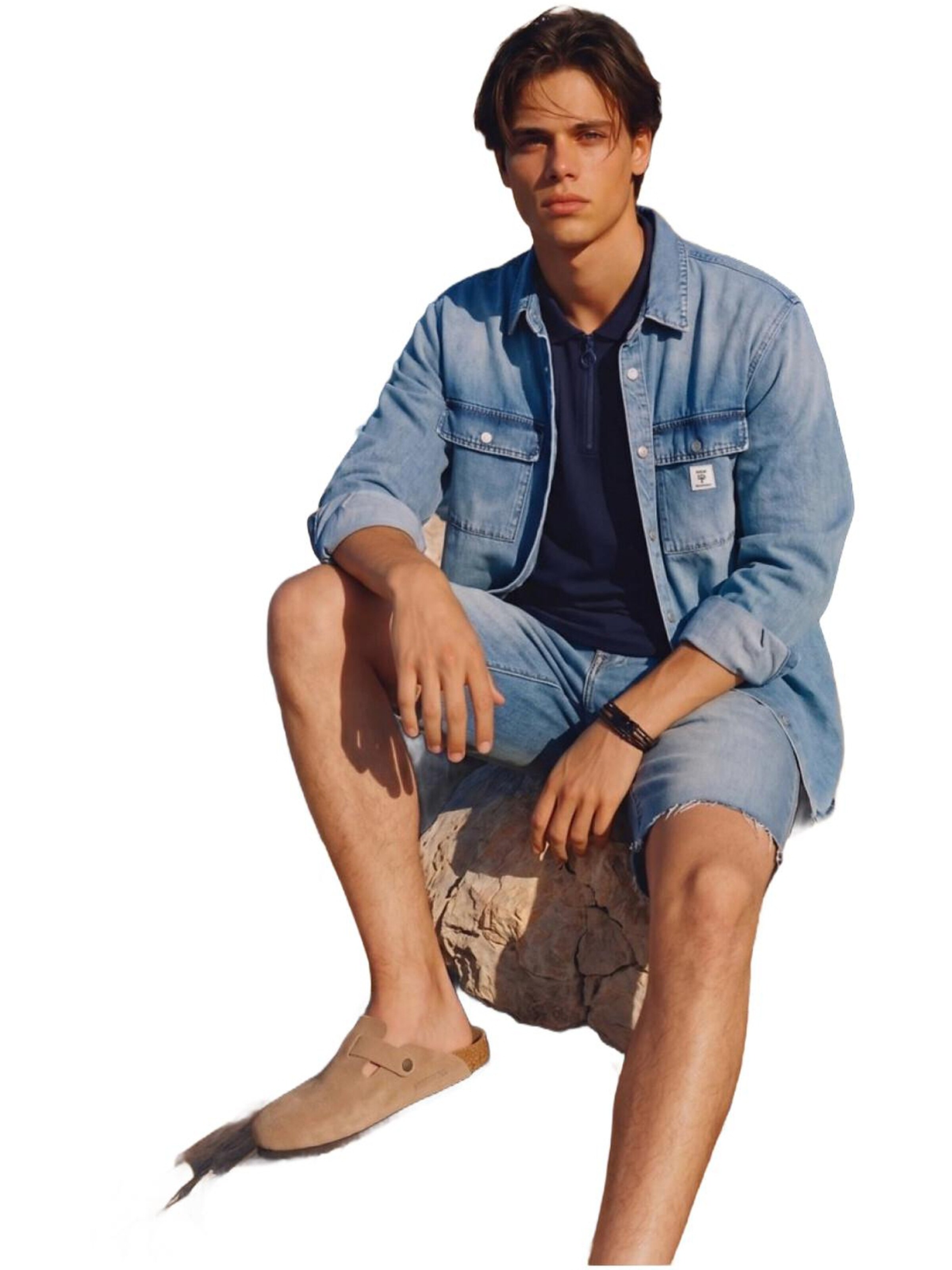 Maglietta 'LTB Jeans Herren-Polohemd aus Piqué mit Reißverschluss' di LTB Jeans in blu: frontale