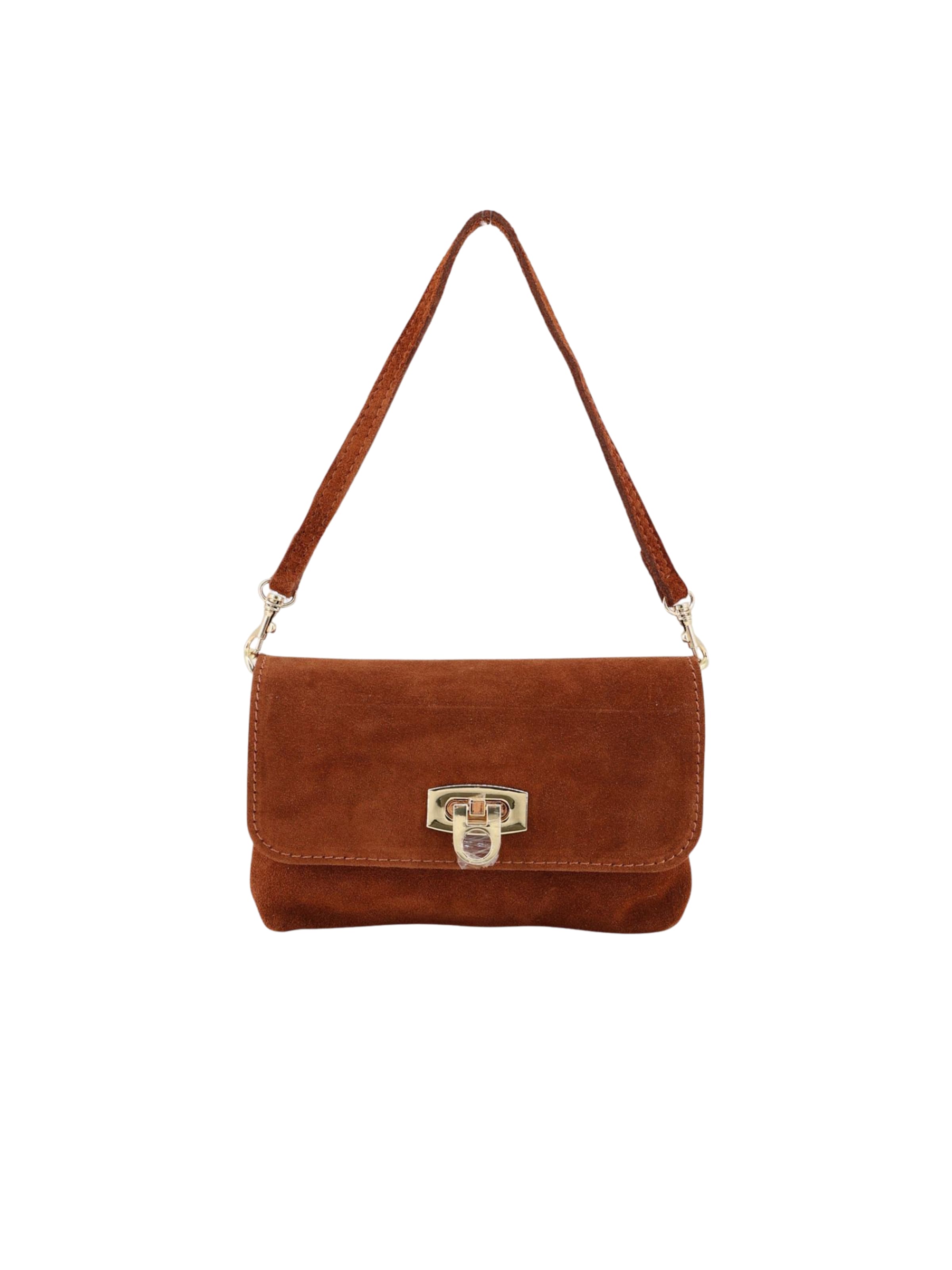 Brise Clutch 'Alessa Wild Leather' in Bruin: voorkant