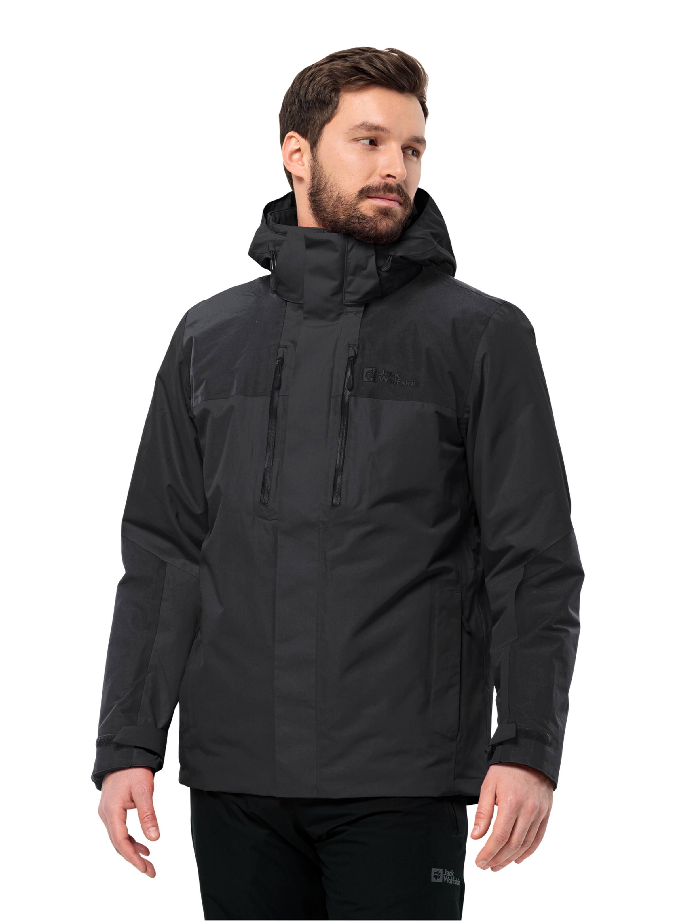 JACK WOLFSKIN Outdoorjacke 'JASPER' in Schwarz
