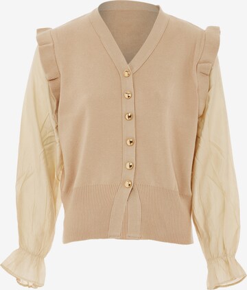 NAEMI Knit Cardigan in Beige: front