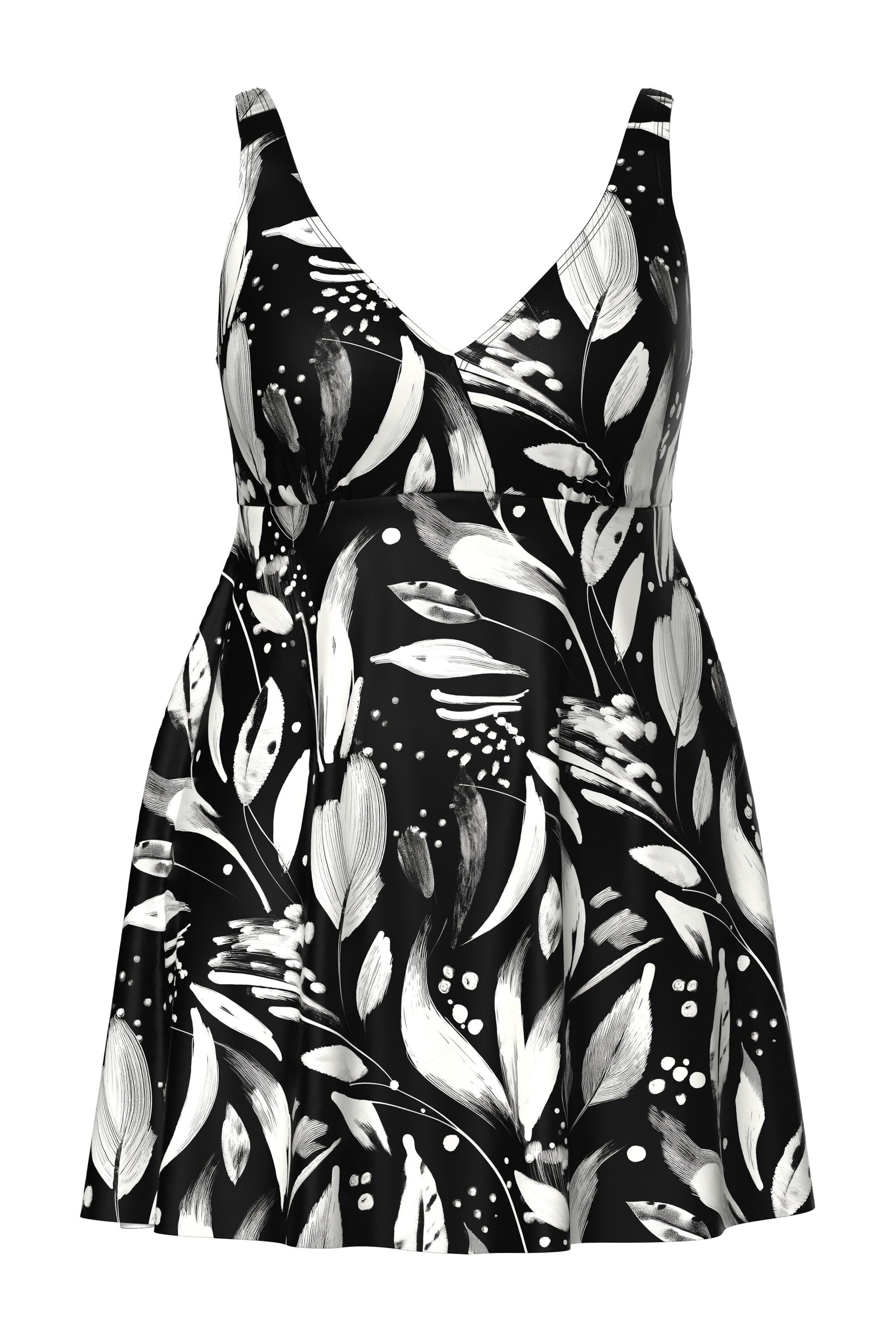 Ulla Popken Shaping swimsuit in Black / White, Item view
