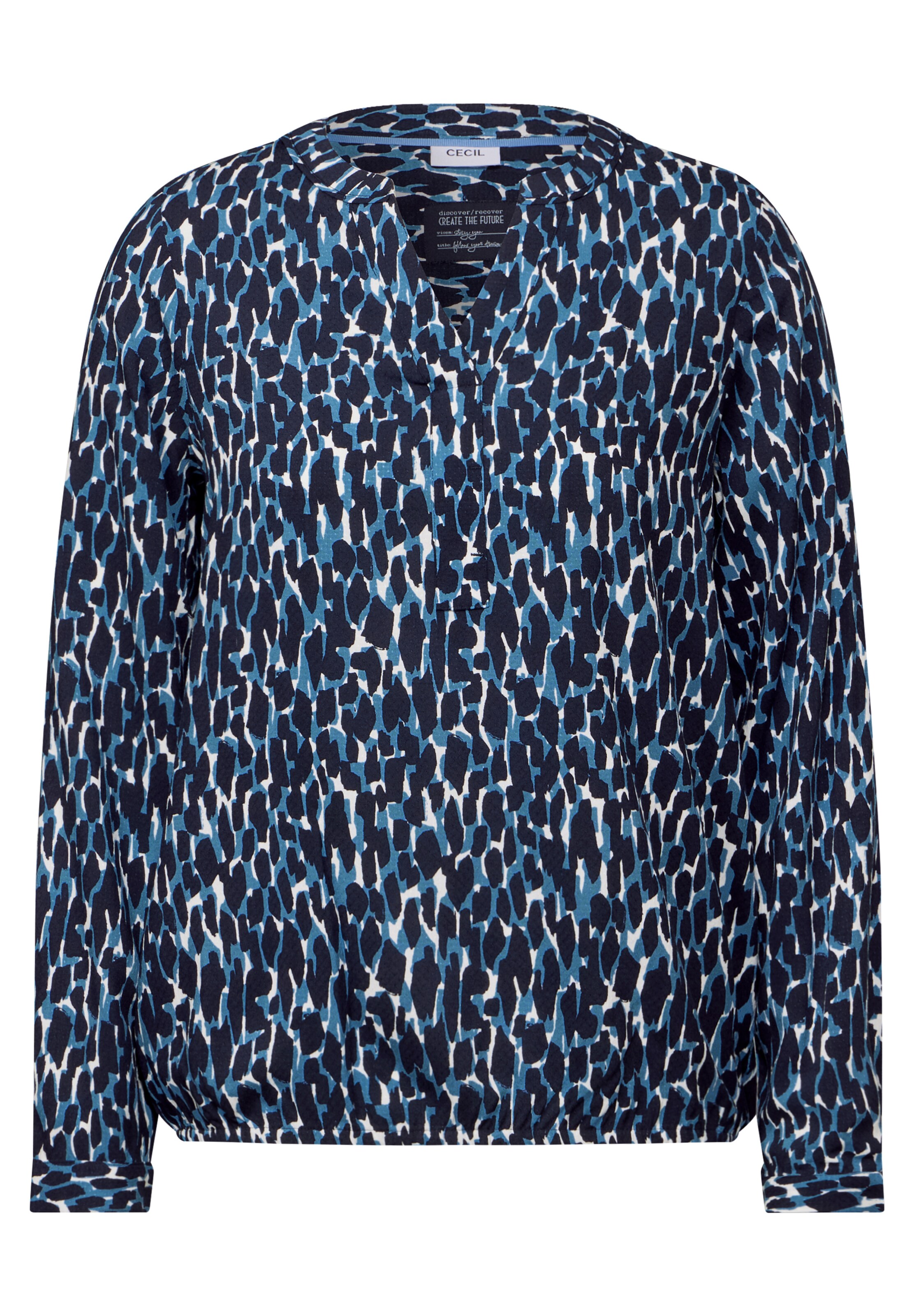 CECIL Gemusterte Bluse in Blau: Vorderseite
