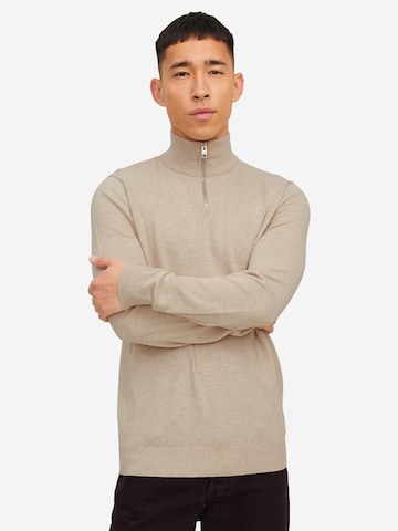JACK & JONES Sweater 'Emil Knit' in Beige