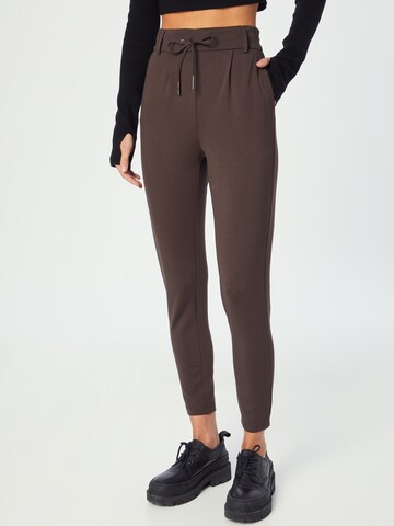 ONLY Slim fit Pleat-front trousers 'Poptrash' in Brown: front