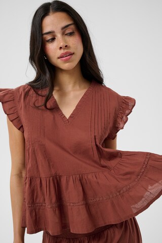 Kaffe - Blusa 'KAValerie' em castanho