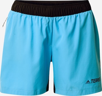 adidas Terrex Workout Pants in Blue: front