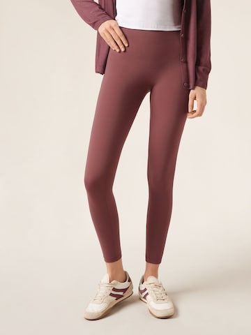 CALZEDONIA Skinny Leggings 'SCUPLT' in Brown: front