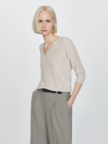 MANGO Sweater 'Kling' in Silver: front