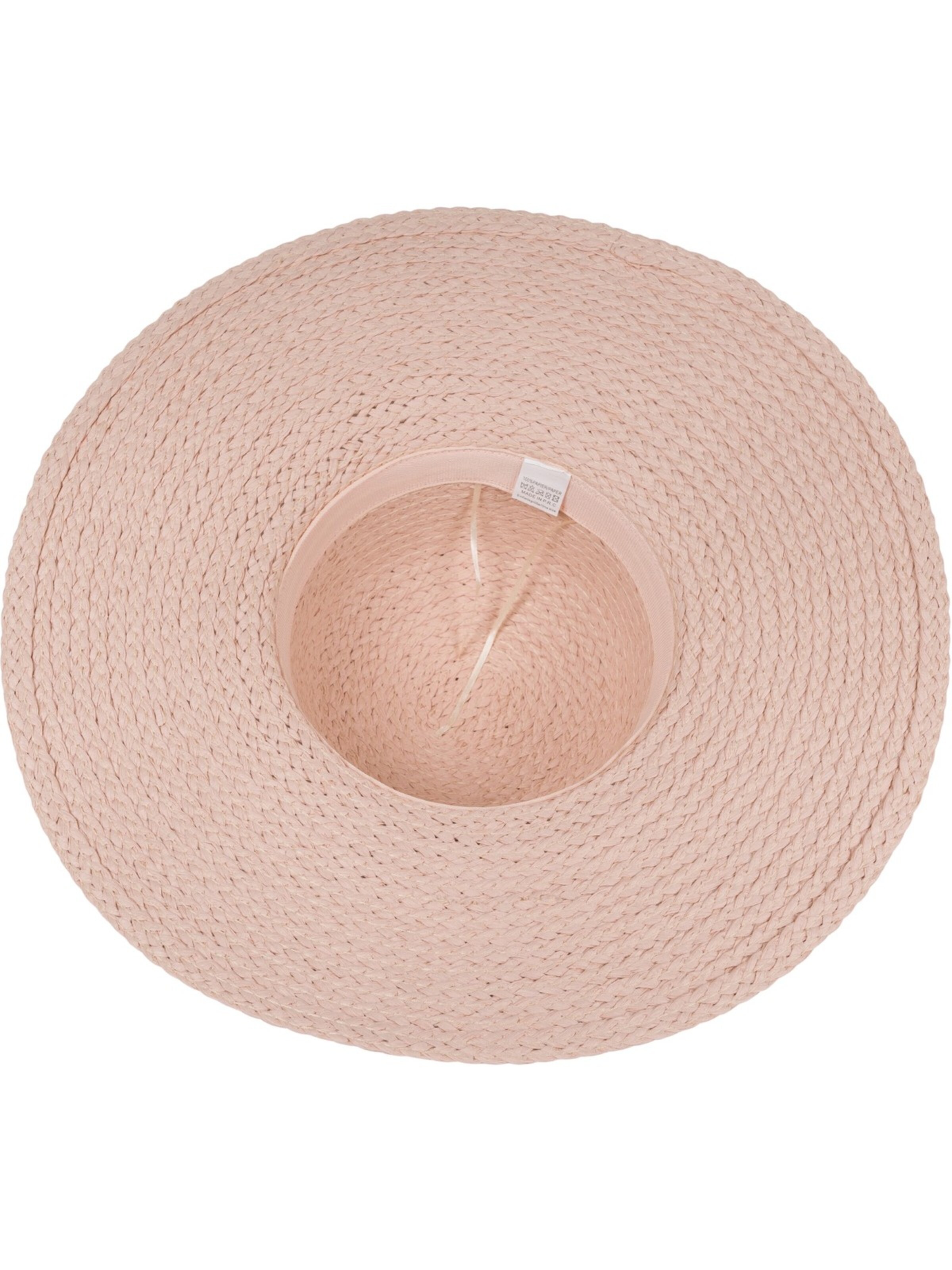 styleBREAKER Hut 'Papierstroh Sonnenhut Perlen Hutband'‌‌‌‌‌‌‌‌‌ in Pink