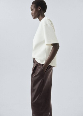 MANGO Wide leg Pants 'Brera' in Brown
