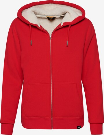 Superdry Zip-Up Hoodie in Red: front