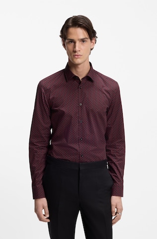 HUGO Regular fit Button Up Shirt 'Kenno' in Red: front