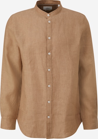 s.Oliver BLACK LABEL Regular fit Button Up Shirt in Brown: front