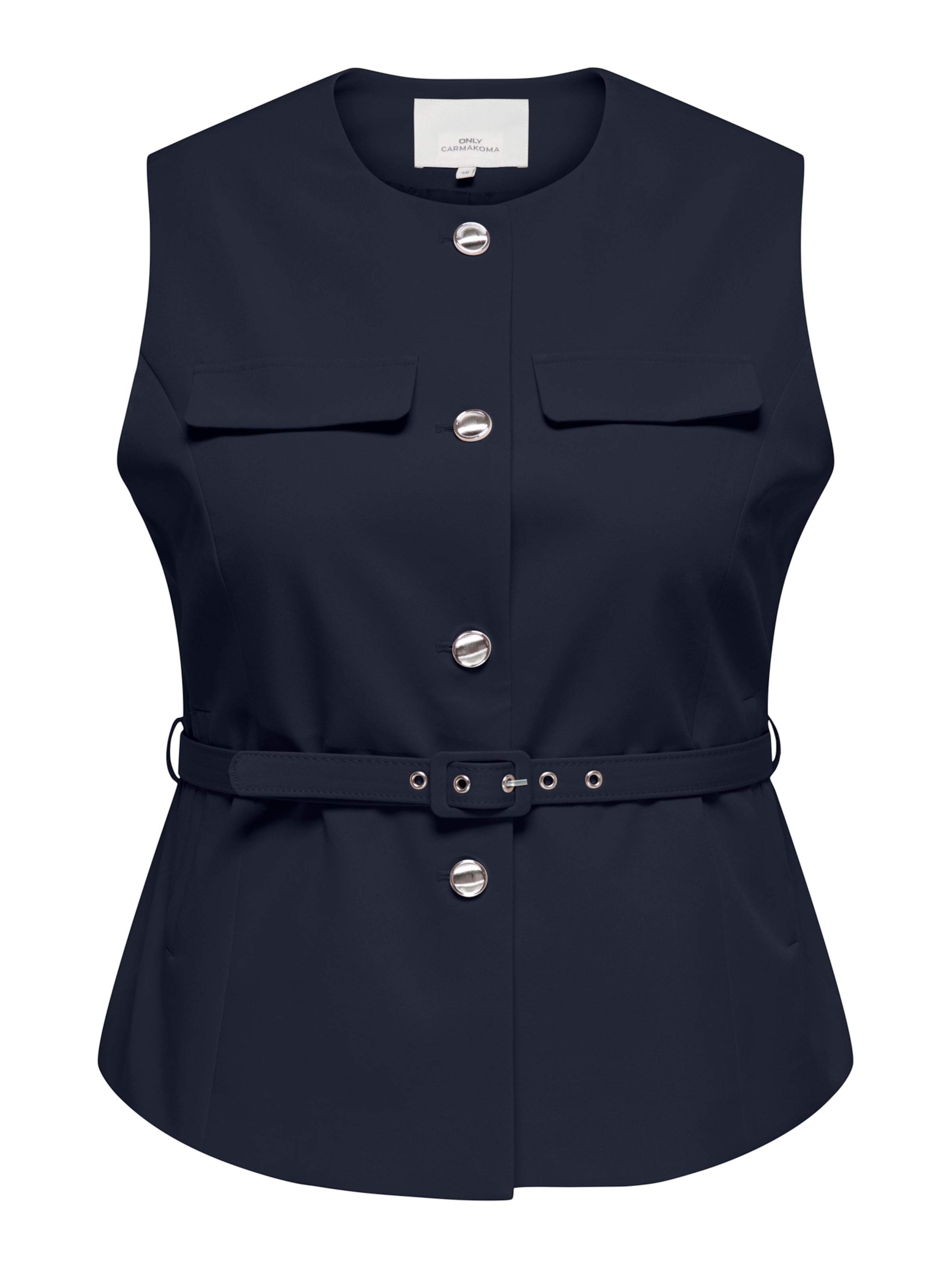 ONLY Carmakoma Gilet 'CARMIA' in Blauw: voorkant