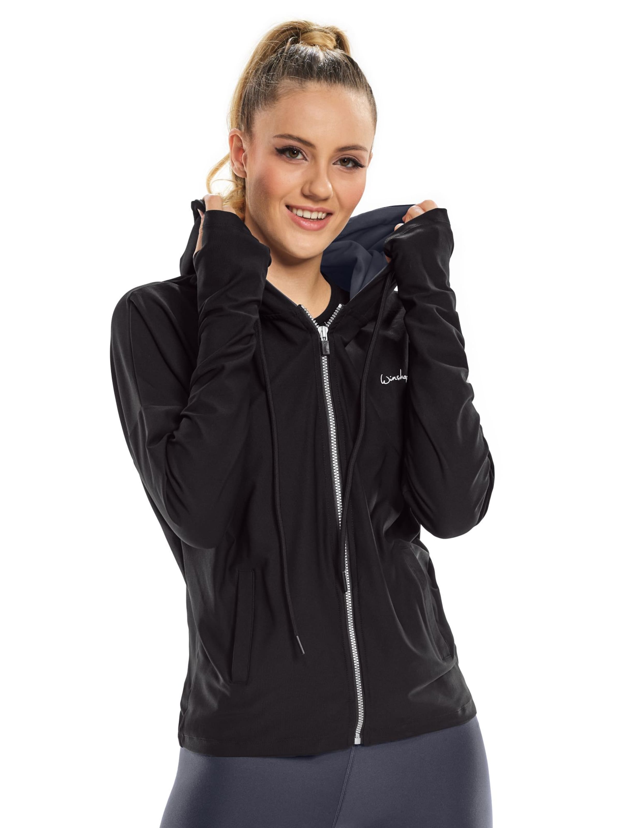 Winshape Αθλητικό μπουφάν 'J008C' σε μαύρο: μπροστά