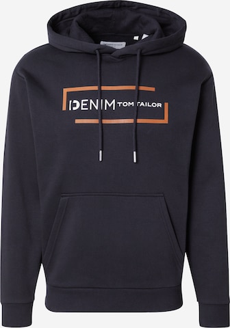 Sweat-shirt TOM TAILOR DENIM en noir : devant