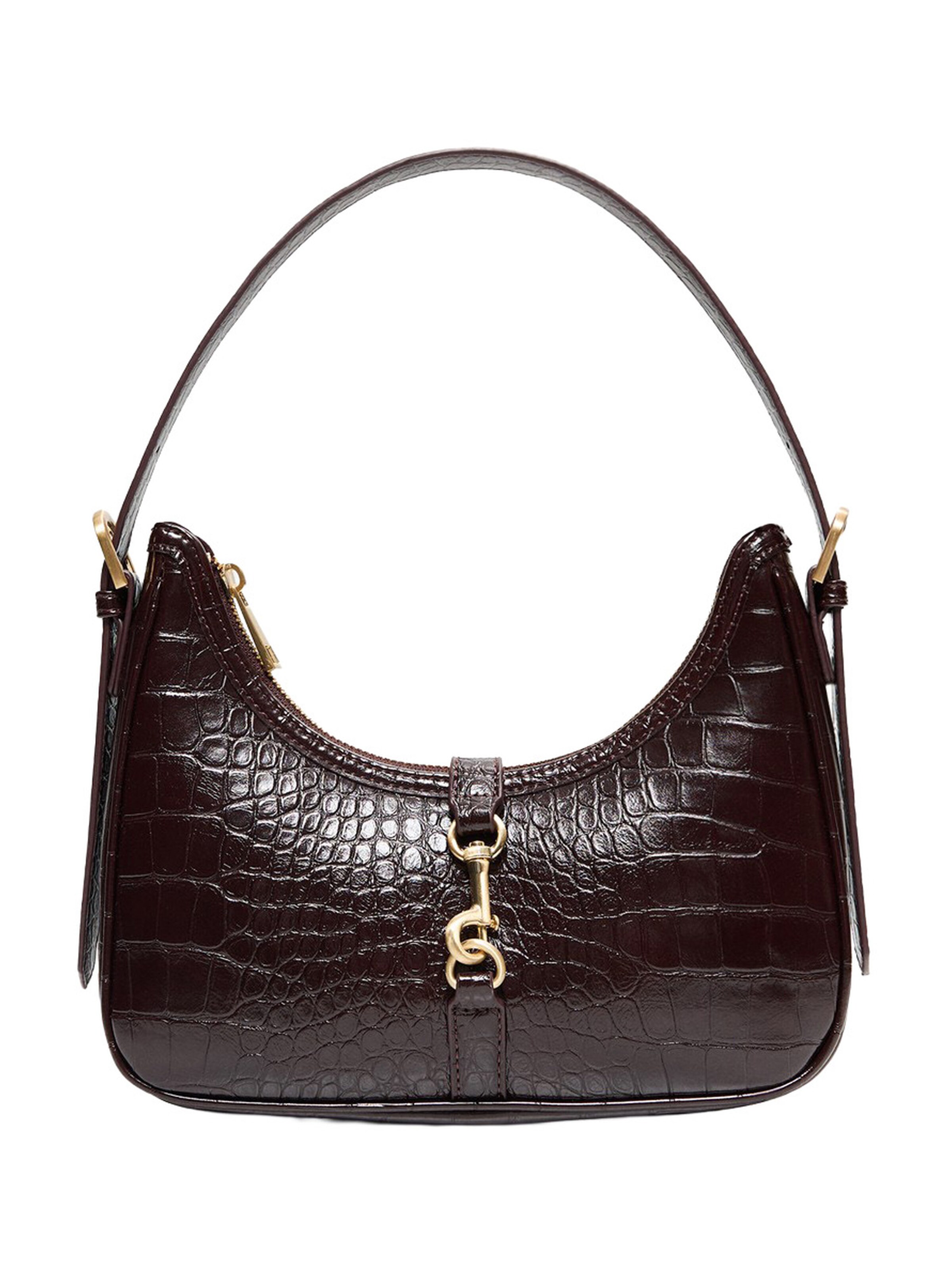 Borsa a spalla di Bershka in marrone: frontale