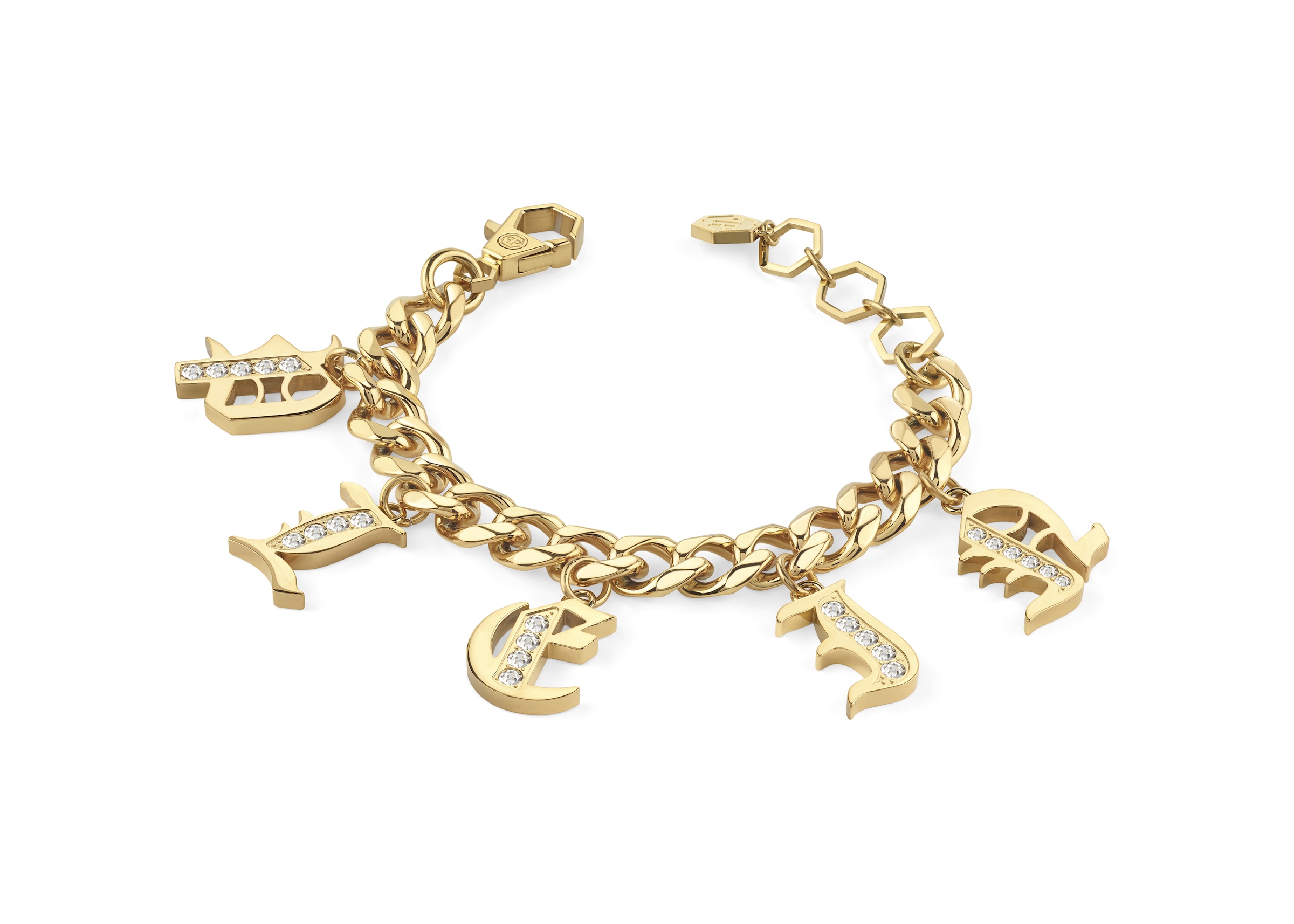 Bracelet 'Lettering' Philipp Plein Jewellery en or : devant