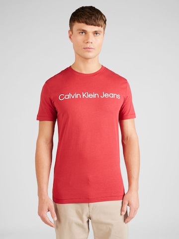 T-Shirt Calvin Klein Jeans en rouge : devant