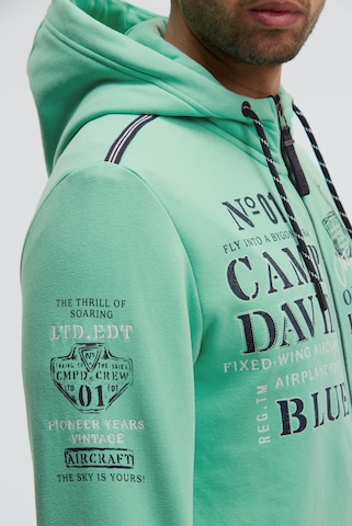 CAMP DAVID - Sudadera con cremallera en verde: frente