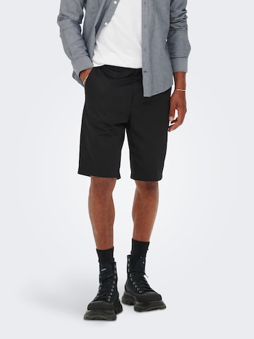 Only & Sons Regular Chino Pants 'Bane' in Black: front